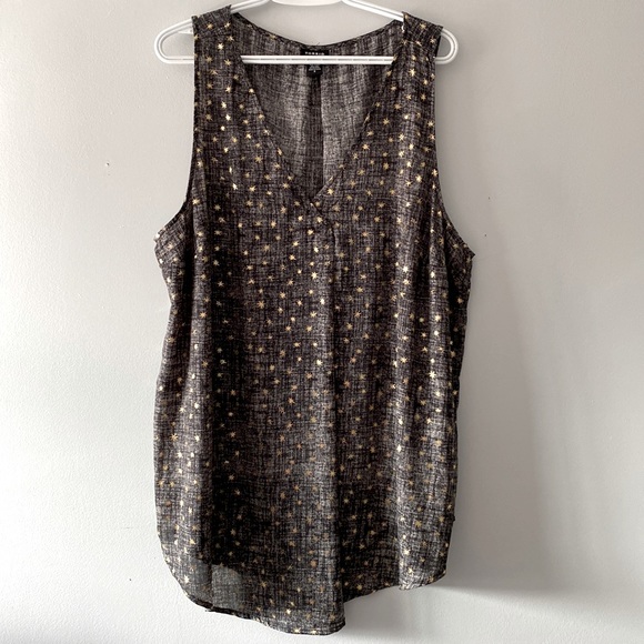 Torrid Melange w/ Gold foil star Pattern Sleeveless Tunic - Picture 1 of 3
